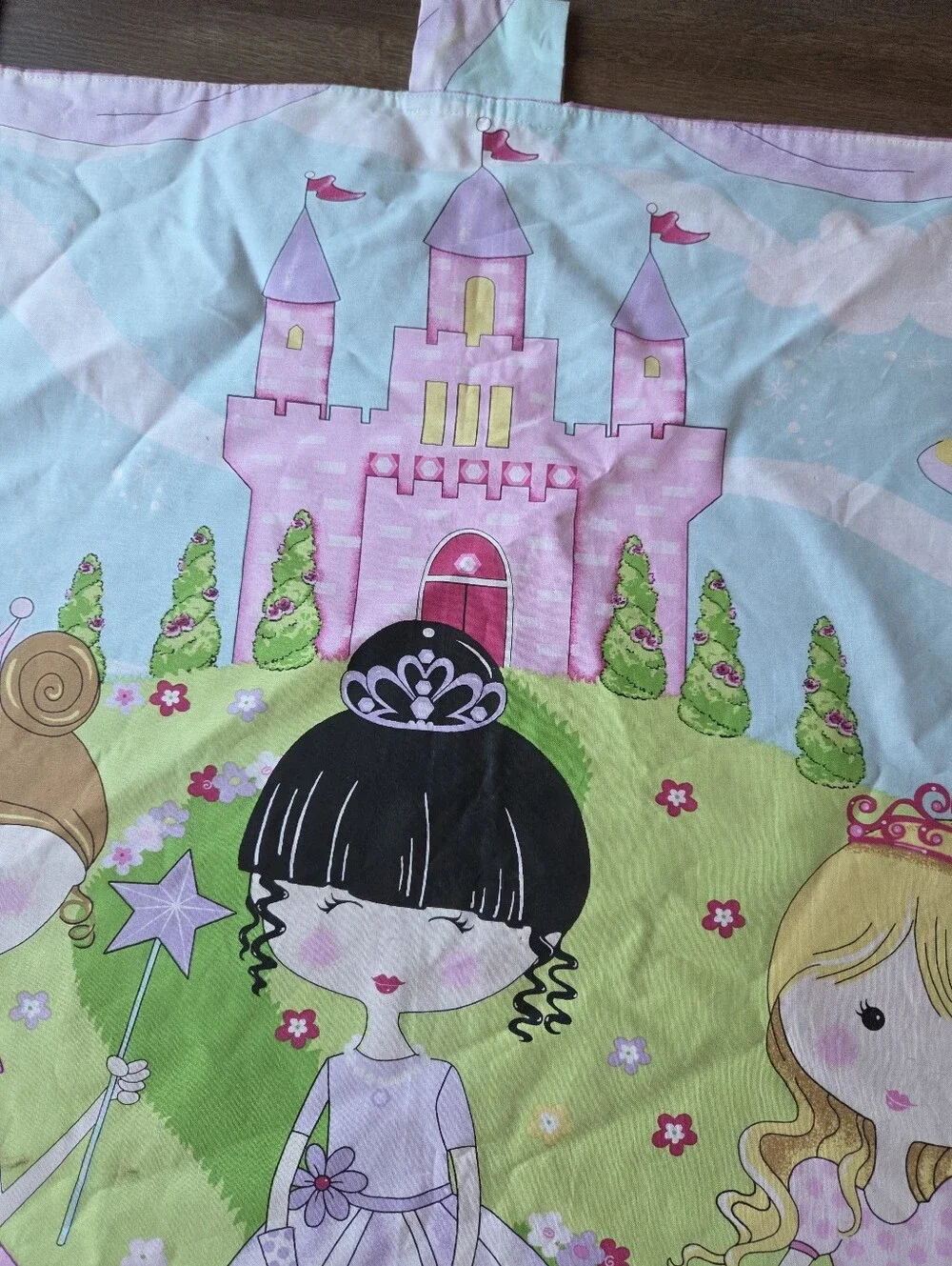 Set of 2 Hand Made Princess Castle Unicorn Pink & Purple Girls Bedroom Curtains